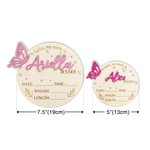Personalized 3D Butterfly Wooden Birth Announcement Sign Photo Prop with Stats and Engraved Name Baby Shower Birthday Gift for Newborns