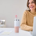 Gepersonaliseerde Multicolor beschermende siliconen bodem laars & Daisy rietjesdeksel met initiaal voor Stanley Tumbler accessoire verjaardagscadeau v