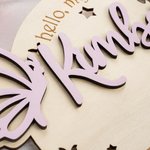 Personalized 3D Butterfly Wooden Birth Announcement Sign Photo Prop with Stats and Engraved Name Baby Shower Birthday Gift for Newborns