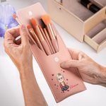 Personalised Grandma Butterfly Leather Makeup Brush Bag Set with Name 8 Pcs Makeup Brushes Travel Essentials Birthday Retirement Gift for Grandma Mom