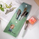 Personalised Grandma Butterfly Leather Makeup Brush Bag Set with Name 8 Pcs Makeup Brushes Travel Essentials Birthday Retirement Gift for Grandma Mom