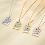 Personalized Special Date Calendar Pendant Necklace with Birthstone and Engraved Text Family Jewelry Birthday Anniversary Christmas Gift for Women