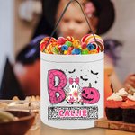 Personalized Pumpkin Ghost Bat Candy Basket with Name Funny Halloween Gift for Boys Girls
