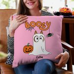 Spersonalizowana kreskówka Booey Ghost Dog Poszewka na poduszkę z imieniem Cute Festival Home Decor Halloween Prezent dla rodziny Chłopcy Dziewczyny