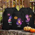 Bolsa de caramelos con cordón personalizada con nombre Fiesta de Halloween Truco o Truco Regalo para niños