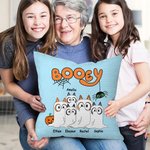 Spersonalizowana kreskówka Booey Ghost Dog Poszewka na poduszkę z imieniem Cute Festival Home Decor Halloween Prezent dla rodziny Chłopcy Dziewczyny