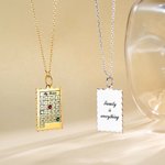 Personalized Special Date Calendar Pendant Necklace with Birthstone and Engraved Text Family Jewelry Birthday Anniversary Christmas Gift for Women