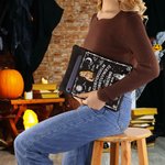 Personalized Gothic Witch Ouija Board Waterproof Zippered Book Sleeve with Pocket Halloween Birthday Gift for Teacher Bookworm Ouija Lovers