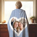 Personligt familjenamn Mjuk plädfilt med foto Födelsedag Julklapp till mormor morfar