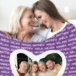 Personligt familjenamn Mjuk plädfilt med foto Födelsedag Julklapp till mormor morfar