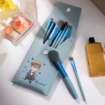 Personalised Grandma Butterfly Leather Makeup Brush Bag Set with Name 8 Pcs Makeup Brushes Travel Essentials Birthday Retirement Gift for Grandma Mom