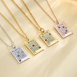 Personalized Special Date Calendar Pendant Necklace with Birthstone and Engraved Text Family Jewelry Birthday Anniversary Christmas Gift for Women