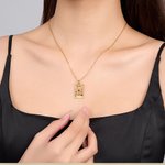 Personalized Special Date Calendar Pendant Necklace with Birthstone and Engraved Text Family Jewelry Birthday Anniversary Christmas Gift for Women