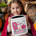 Personalized Pumpkin Ghost Bat Candy Basket with Name Funny Halloween Gift for Boys Girls