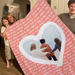 Personligt familjenamn Mjuk plädfilt med foto Födelsedag Julklapp till mormor morfar