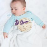 Personalized 3D Butterfly Wooden Birth Announcement Sign Photo Prop with Stats and Engraved Name Baby Shower Birthday Gift for Newborns
