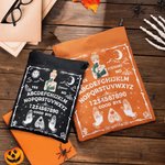 Personalized Gothic Witch Ouija Board Waterproof Zippered Book Sleeve with Pocket Halloween Birthday Gift for Teacher Bookworm Ouija Lovers