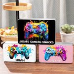 Personlig Splash-Ink Gamepad Design Biscuit Tin Oppbevaringsboks med navn Bursdagsgave til barn som elsker spill
