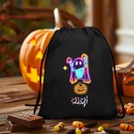 Bolsa de caramelos con cordón personalizada con nombre Fiesta de Halloween Truco o Truco Regalo para niños