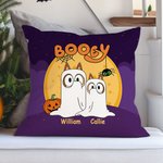Spersonalizowana kreskówka Booey Ghost Dog Poszewka na poduszkę z imieniem Cute Festival Home Decor Halloween Prezent dla rodziny Chłopcy Dziewczyny