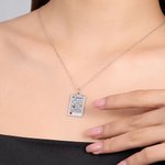 Personalized Special Date Calendar Pendant Necklace with Birthstone and Engraved Text Family Jewelry Birthday Anniversary Christmas Gift for Women