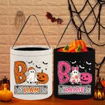 Personalized Pumpkin Ghost Bat Candy Basket with Name Funny Halloween Gift for Boys Girls