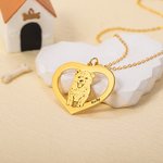 Personalisierte gravierte Hund Katze Herz Halskette mit Namen Geburtstag Gedenkgeschenk für Tierliebhaber