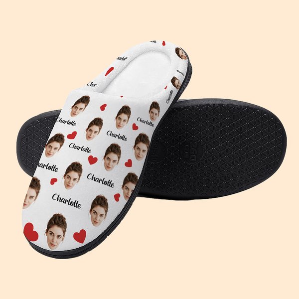 Personalizzato gelato pizza ananas faccia foto Avatar cotone peluche pantofole casa scarpe con nome regalo di compleanno per la famiglia amico