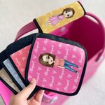 Personalized Cute Cartoon Character Set of 2 Luggage Handle Wraps with Name and Contact Card Travel Accessories Christmas Gift for Family Kids