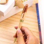 Personalized Mosaic Checkerboard Twist Action Wooden Ballpoint Pen with Engraved Text Graduation Appreciation Gift for Teacher Doctor Colleague