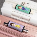 Personalized Cute Cartoon Character Set of 2 Luggage Handle Wraps with Name and Contact Card Travel Accessories Christmas Gift for Family Kids