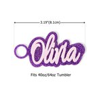 Personalised Multicolour Glitter Raised Letter Tumbler Name Plate Tag Accessories for Stanley Cup Birthday Gift for Women Sports Lovers
