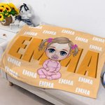 Personalized Cute Cartoon Character Shadow Name Soft Throw Blanket with Name Birthday Christmas Gift for Boys Girls