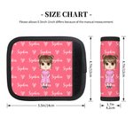 Personalized Cute Cartoon Character Set of 2 Luggage Handle Wraps with Name and Contact Card Travel Accessories Christmas Gift for Family Kids