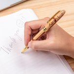 Personalized Mosaic Checkerboard Twist Action Wooden Ballpoint Pen with Engraved Text Graduation Appreciation Gift for Teacher Doctor Colleague