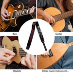 Personalised Adjustable Leather Guitar Strap with Embroidered Name Music Accessories Birthday Gift for Guitar Player Musician
