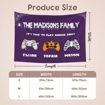 Personlig Spooky Pumpkin Vampire Zombie Skeleton Gamepad Tapestry med namn Väggdekor Halloween Present till familjen Videospelälskare