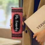 Personalized Glitter Crayon Food-Grade 20oz Skinny Tumbler with Name and Straw Teacher Appreciation Back to School Gift for Teacher