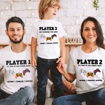 Personalized Spooky Pumpkin Witch Gamepad Design Family Matching Baby Bodysuit T-Shirt Sweatshirt with Name Halloween Gift for Game Lovers