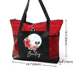 Personalized Volleyball Birth Flower Large Tote Bag with Name Birthday Christmas Gift for Women