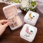 Personalised Birth Flower Volleyball Leather Jewellery Box with Name and Number Birthday Team Gift for Women Volleyball Lovers Coach