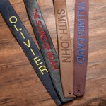 Personalised Adjustable Leather Guitar Strap with Embroidered Name Music Accessories Birthday Gift for Guitar Player Musician