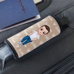 Personalized Cute Cartoon Character Set of 2 Luggage Handle Wraps with Name and Contact Card Travel Accessories Christmas Gift for Family Kids