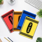 Personalized Floral Crayon Pencil Rainbow Highland Cow 120 Pages A5 Lined Spiral Notebook with Name Back to School Appreciation Gift for Teacher