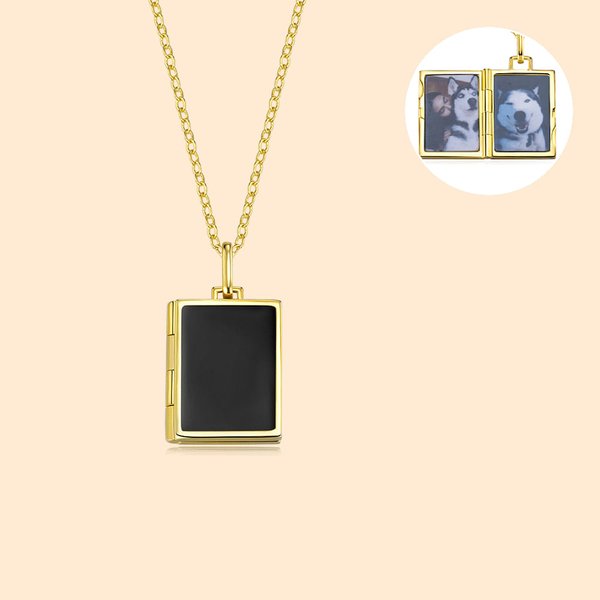 Henkilökohtainen Minimalistinen Vintage emali kirja lukko kaulakoru valokuva syntymäpäivä vuosipäivä lahja naisille