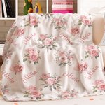 Coperta personalizzata rosa fiore morbido con nome Home Decor Compleanno Natale Home Decor Regalo per bambini famiglia