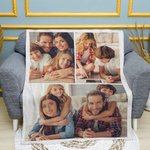 Personalized Simple 1-9 Photos Collage Soft Blanket Home Decor Housewarming Anniversary Gift for Family Friend