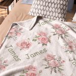 Coperta personalizzata rosa fiore morbido con nome Home Decor Compleanno Natale Home Decor Regalo per bambini famiglia