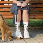 Personalized Multi-color Cute Paw Dog Cat Portrait Socks with Name Christmas Birthday Gift for Pet Lover
