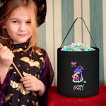 Personalizzato Halloween Zucca Neon Nome Fantasma Sacchetto regalo di caramelle con manico Dolcetto o scherzetto Regalo di festa per ragazzi Ragazze